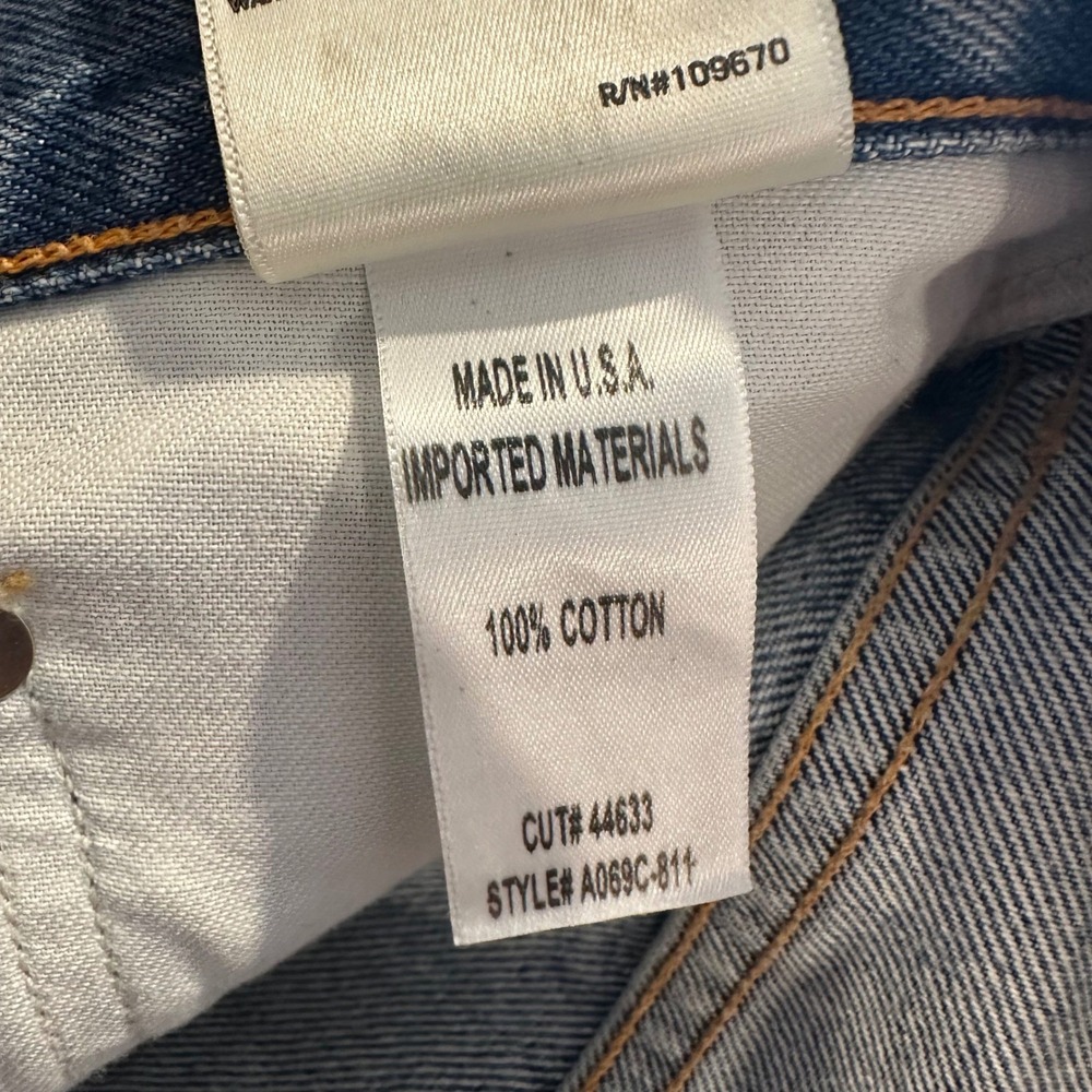 AGOLDE Riley High Rise Straight Jeans Distressed Light Wash Size 26 - Picture 9 of 10